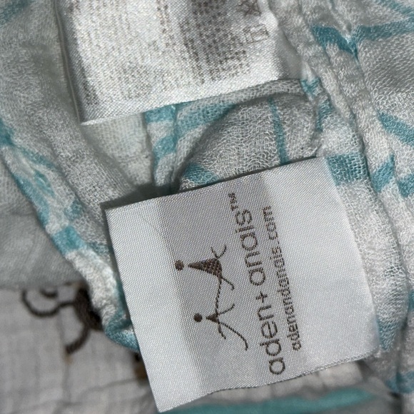 aden + anais Aqua and White Swaddle Blanket - Picture 2 of 2